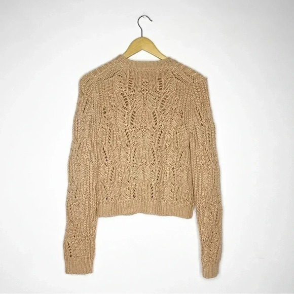 Vince Sweaters Variegated Cable Wool & Mohair-Blend Sweater In Sawdust Size Sm - Picture 9 of 10